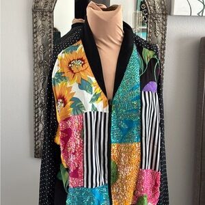 The Icing  vintage 80s Multicolor Patchwork Bomber Jacket